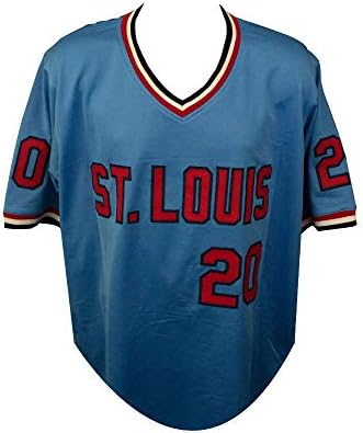 Lou Brock autogramirani St. Louis Cardinals Custom Blue Baseball Jersey - JSA CoA