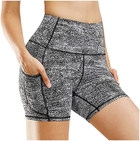Wocachi biciklističke kratke hlače s džepovima za žene, kratke hlače za trening za kontrolu trbuha s visokim strukom za joga atletski