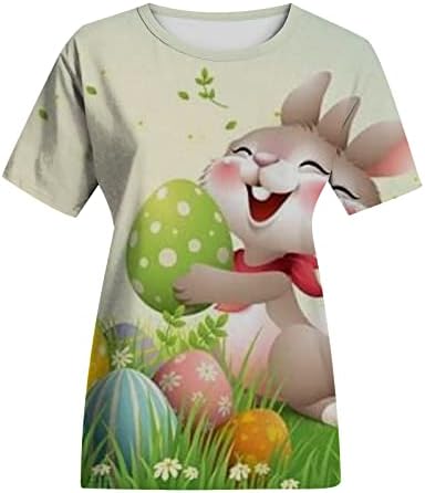 Ženska majica uskršnji zeko smiješna slatka zečja grafička majica casual ljetnih uskršnjih vrhova kratkih rukava