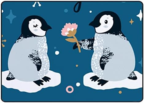 Tsingza meka prostirka velikih prostirki, Valentinovo Penguin Udobni zatvoreni tepih, prostirka za bebe za dnevnu sobu Dječji vrtić
