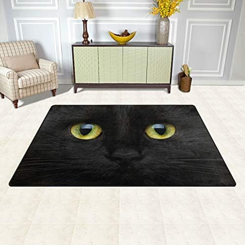 Alaza Happy Halloween Area tepih, slatka njuška crna mačka podne prostirke bez klizanja vrata za dnevni boravak u spavaćoj sobi dekor