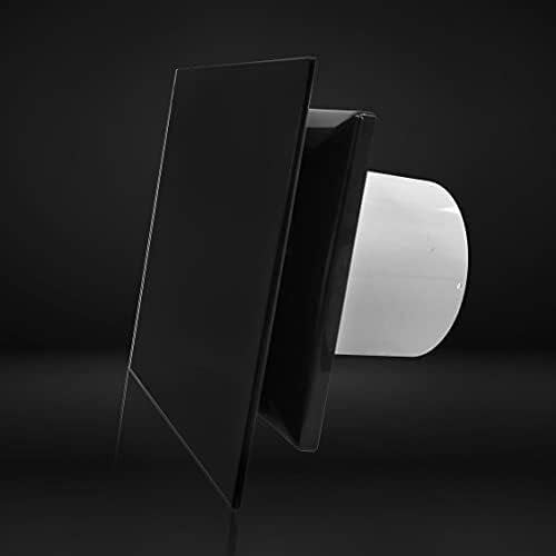 Uyjkoae 100 mm tiha crna staklena ploča Elegantni dizajn ekstraktora kupaonice