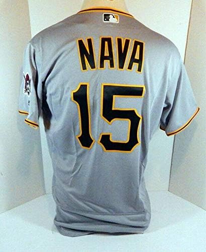 2018. Pittsburgh Pirates Daniel Nava 15 Igra izdana Grey Jersey Pitt33542 - Igra korištena MLB dresova