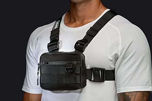 MVRK torba za prsa otporna na vodu - lagana taktička taktička kost za trening na otvorenom, trčanje prsnog koša za muškarce s dodatnim