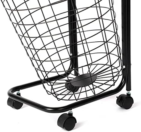 praktična košara za rublje na kotačima 3-slojna kolica za sortiranje odjeće s odvojivom žičanom košaricom metalna košara za rublje