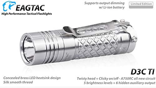 Eagletac D3c Kliky Titanium MKII 800 LUMEN Ultra-kompaktan svakodnevni nositi svjetiljku s baterijom LUMENTAC