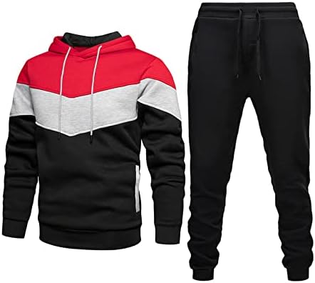 Muška 2 komada odjeće dukserice s kapuljačom dugih rukava i jogger hlača tracksuits colorblock moda casual znoj