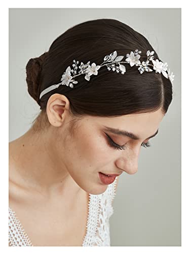 _ Ručno izrađena vjenčana traka za glavu srebrni pribor za mladenku za mladenku kopče za kosu cvjetne vjenčane kape za djeverušu cvjetnicu