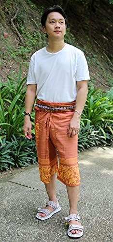 Raanpahmuang Stripe Stripe Pamuk ribar kratke kratke hlače Sjeverno tajlandsko umjetničko djelo i umjetnost pojasa