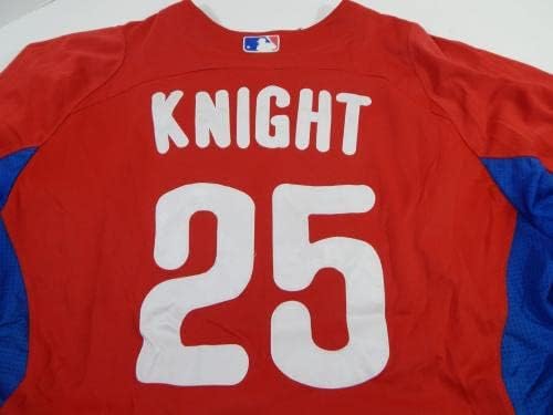 2011-13 Philadelphia Phillies Jonathan Knight 25 Igra je koristila Red Jersey St BP 46 - Igra korištena MLB dresova