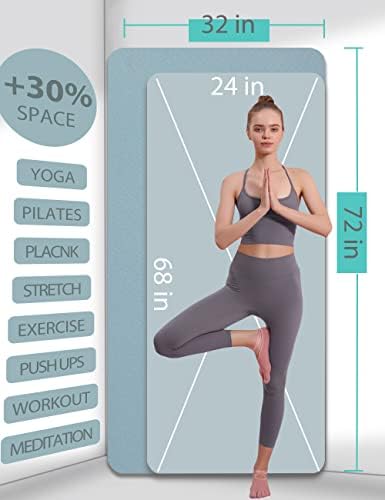 Prostirka za jogu dvostrana neklizajuća, 72 92 7 mm-izuzetno široka i debela prostirka za jogu s remenom, profesionalne prostirke za