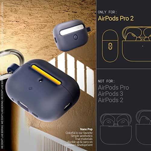 Casology Nano Pop za AirPods Pro 2 slučaj [Uključen karabiner za ključeve] dizajniran za AirPods Pro 2. generacija - Blueberry Mornaric