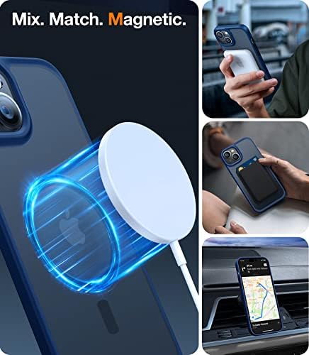 Torras Magnetic dizajniran za slučaj iPhone 14 Plus, [testiran vojni kap 10ft, [Kompatibilno s magsafe], vitki zaštitni prozirni mat