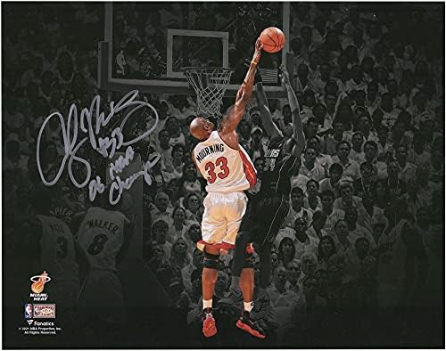 Alonzo Mourning Miami Heat Autograph 11 X 14 Fotografija u središtu pozornosti s natpisom 06 Champ - Autografirane NBA fotografije
