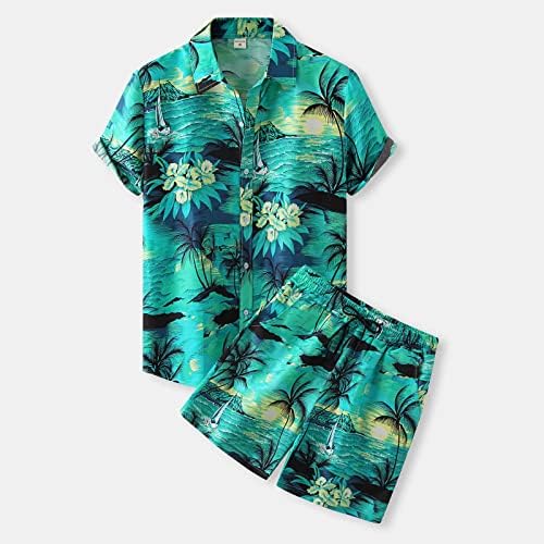 XiLoccer muški dizajner tracksuits dvodijelne odjeće Summer Hawaiian Beach Button Down 2 komada odjeća za muškarce košulje i kratke
