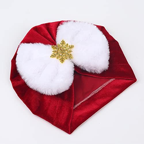 Dječji baršunasti šešir plišana traka za kosu s velikim lukom božićna traka za glavu turban kapa za omatanje glave pribor za kosu