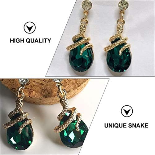 Holibanna božićni pokloni Izjava naušnice 1 par zmija u obliku vintage privjeska Smaragda pribor za uho uho dekor za žene djevojke