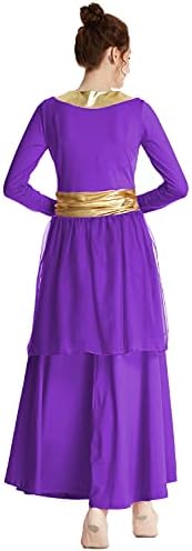 Rexreii žene hvale plesni ogrtač metalni pojas dugih rukava liturgijska haljina za bogoslužje šifonska suknja lirska kostim