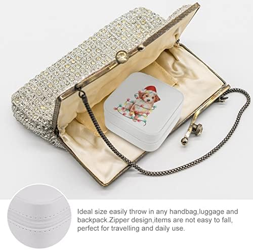 Božićna svjetla pas Corgi kutija za nakit mali prijenosni putni kofer organizator za odmor držač za pohranu kutija za prstenje, naušnice,