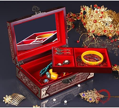 Ručno izrađena kutija za nakit u orijentalnom stilu, retro ručno oslikana kutija za nakit umetnuta bakrenom žicom, višenamjenska kutija