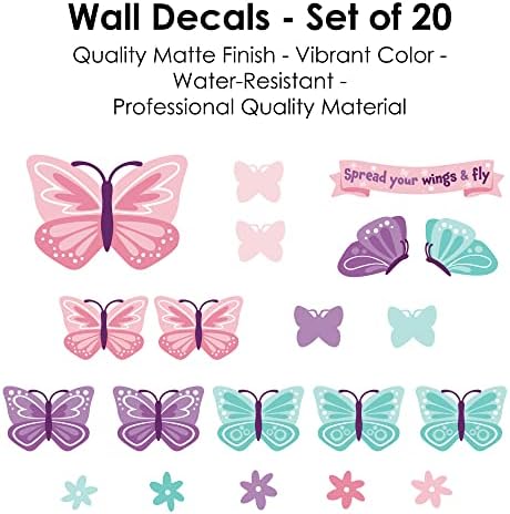 Velika točka sreće lijepa leptir - Peel and Sticke Rasher i Kids Room Winil Wall Umjetnička naljepnica - Zidne naljepnice - Set od