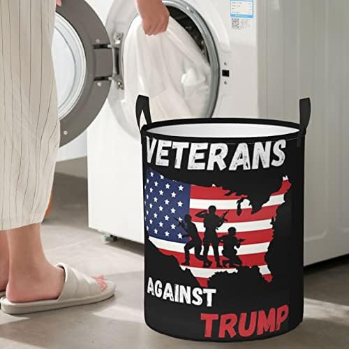 Veterani protiv Trumpa košara za rublje okrugla torba za rublje Sklopivi organizator igračaka za spavaću sobu košara za kupaonicu