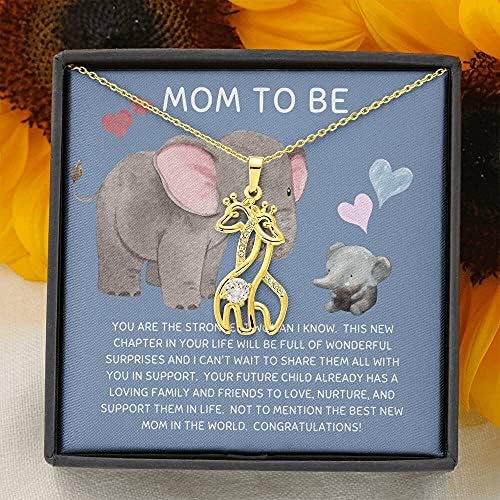 Nakit za poruke, ručno izrađena ogrlica- Personalizirana poklon mama biti ogrlica od žirafe, ogrlicu moje mame, mamina poklon od nerođene