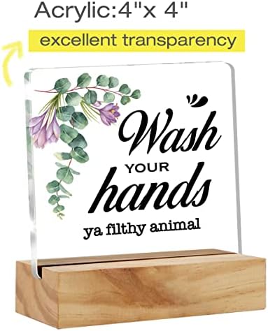 Citat iz kupaonice operite ruke prljava životinja dekor stola Akrilna pločica na stolu kupaonica toalet Akrilna pločica za umivaonik