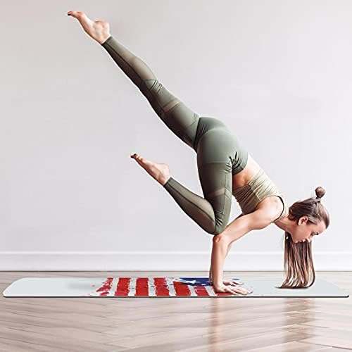 1/4 debela Protuklizna prostirka za vježbanje i fitness s printom američke zastave za Dan neovisnosti za jogu, pilates i podnu kondiciju