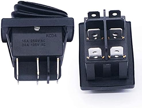 ZLAST 2PCS vodootporni prekidač za zaključavanje 6 pin/isključen/na 3 položaja crna 250V/16A 125V/20A prekidači