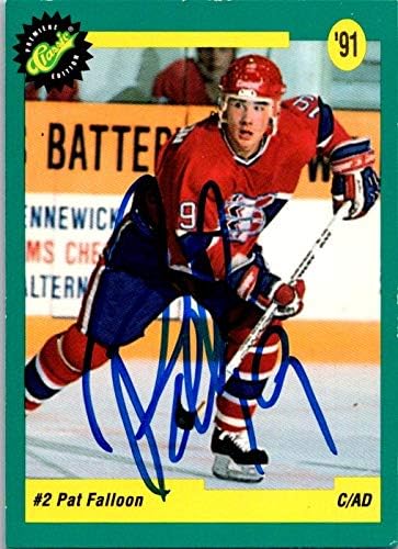 Skladište autografa 654080 Pat Falloon Hockey Card Autographed - Spokane, CHL 1991 Klasični premijer - br.2