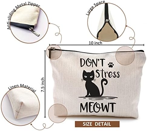 Torba za šminku, Crna Mačka smiješna torba s patentnim zatvaračem, rođendanski poklon za mačku za žensku prijateljicu, Ljubiteljicu