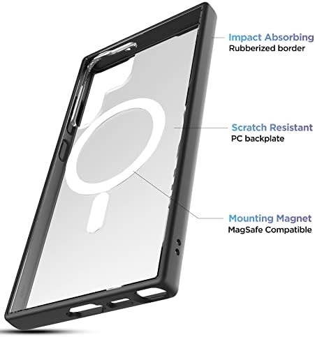 Očekivani bistri slučaj dizajniran za Samsung Galaxy S23 ultra magnetska futrola s uklonjivim držačem držača telefona/kockicama - kompatibilno