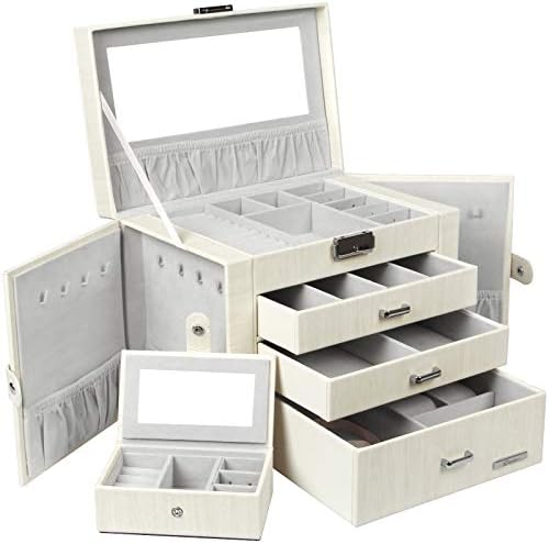 Set kutija za nakit za nakit: bijela kutija za nakit + crna kutija za nakit