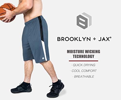 Muške premium vlage Wicking Active Atletic Performance kratke hlače s džepovima - 5 pakiranja