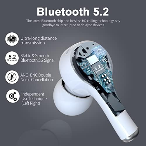 Tmacre J7, bežični uši, aktivno uklanjanje buke, Bluetooth 5.2, TWS ANC ENC, prozirnost, duboki bas, immersive zvuk, u ušnim slušalicama,