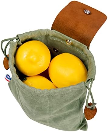 Voštana platna za hranjenje torbice za planinarenje, srušena vreća s kožnim remenom s strukom s crtanjem i kopčom, višenamjenska torba