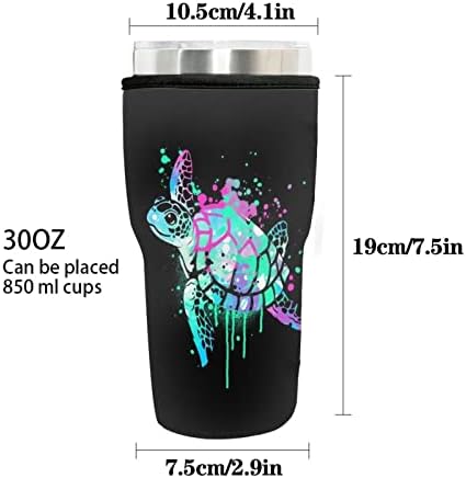 Seanativne akvarelne morske kornjače za ispis čaša Izolator Novč 2 pakiranje Neopren Neopren Iced Caffea šalica za hladna pića