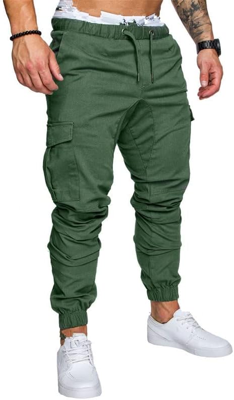 Muške casual teretane za vježbanje hlače sužene trenirke s džepovima elastični struk vrećaste hlače