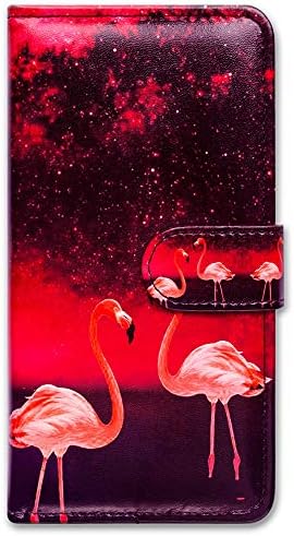 Torbica Bcov Galaxy S21 FE 5G, flip torbica za telefon od kože crvene flamingo, torbica-novčanik s uredom za karticu, držač za Samsung