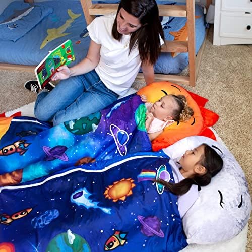 Udobnost plus velika 67 '' x 26 '' dječja vreća za spavanje s jastukom. 2-u-1 odvojena vreća za spavanje djece i jastuk za malu djecu.