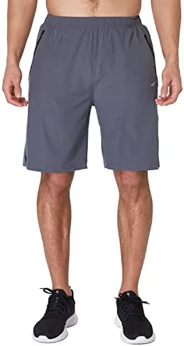 Vayager Mens Athletic kratke hlače 9 inča Trčanje Kratke brze suhe mrežice s džepovima s patentnim zatvaračem