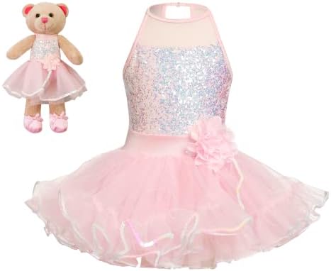 Phineein Kids Baletna plesna haljina suknjena leotarda s odgovarajućim setom Ballerina Teddy Bear, poklon za djevojke