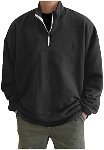 Muška četvrt Zip up pulover tanki fit lagana modna modna majica