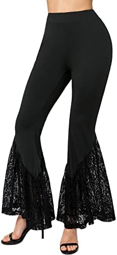 Yvette Bell Donje hlače Flare gamaša za žene visoki struk široki nogavi noge joge hlače kontrola trbuha za ples