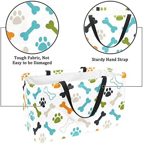 Ratgdn vrećice za namirnice za višekratnu upotrebu mačje psa šapa uzorak sklopivi za pranje velikih kanti za skladištenje košarice
