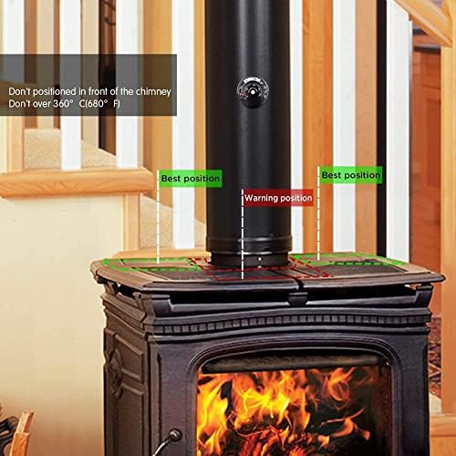 Ventilator za peć na drva, ventilator za kamin s 4 oštrice za peć na drva, tihi ventilator za automatsko otkrivanje temperature s magnetskim
