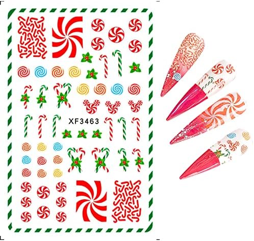 12 listova božićne naljepnice za nokte naljepnice DIY samoljepni pribor za ukrašavanje noktiju Manikura Savjeti za božićnu zabavu sezonu