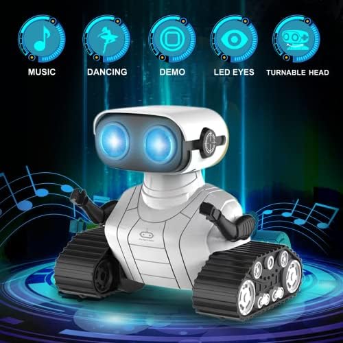 Cuupa Robot igračke, fleksibilni RC roboti za djecu, igračke za daljinsko upravljanje s plesnim pjevanjem glazbe i vođenim očima, rođendanski