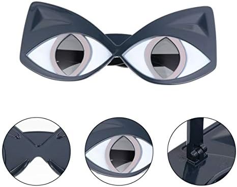Amosfun vintage dekor novost zabave sunčane naočale mačje oči oblik tamne naočale foto rekvizit prop prekomjerne naočale abs nijanse
